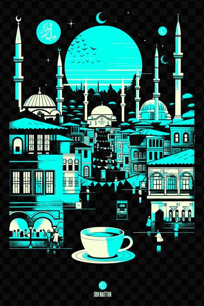 PSD istanbul with bazaar street scene and grand bazaar spice baz psd vector tshirt tattoo ink scape art