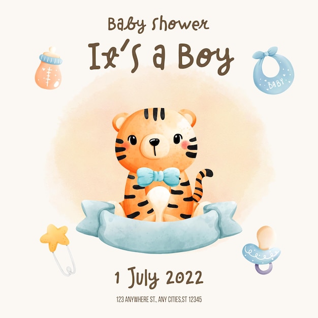 it's a boy baby shower baby boy invitation template