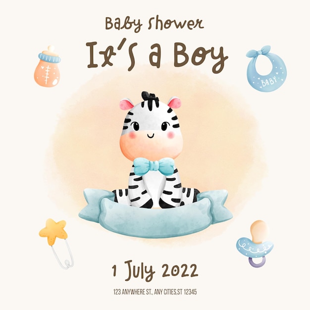 it's a boy baby shower baby boy invitation template