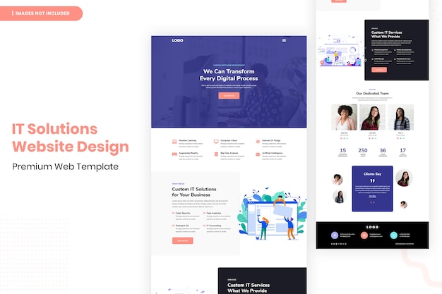 It 솔루션 웹 사이트 디자인 템플릿