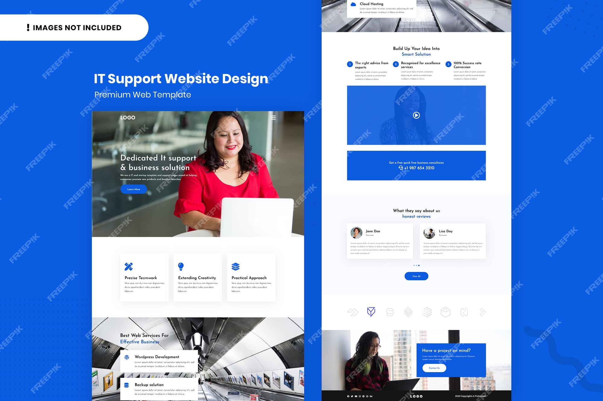 Premium PSD It support website design template Premium PSD It support website design template