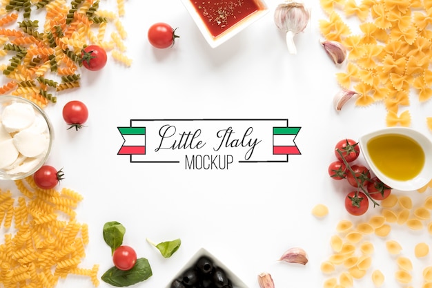 PSD italiaans eten achtergrondmodel