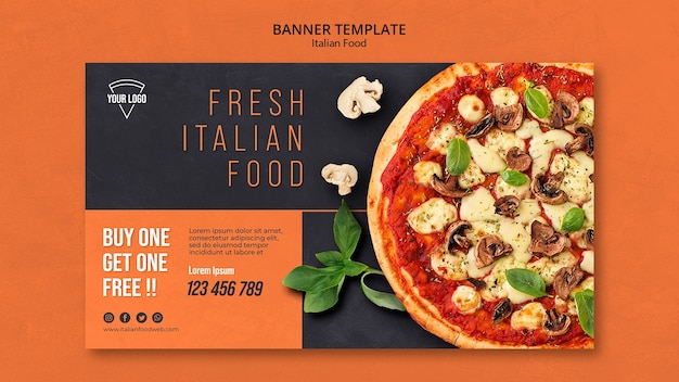 PSD italiaans eten banner concept