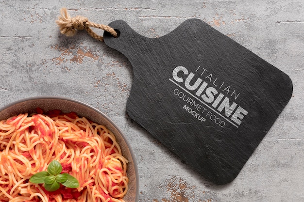 Italiaans eten menu concept mock-up