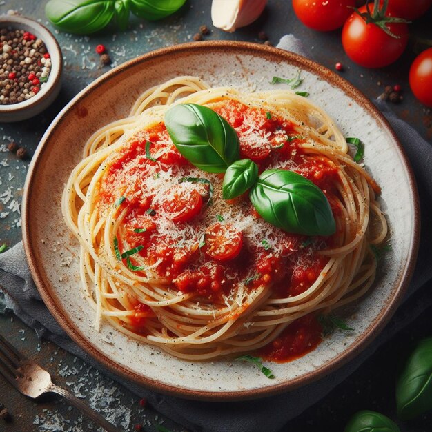 PSD italiaanse pasta spaghetti op het bord