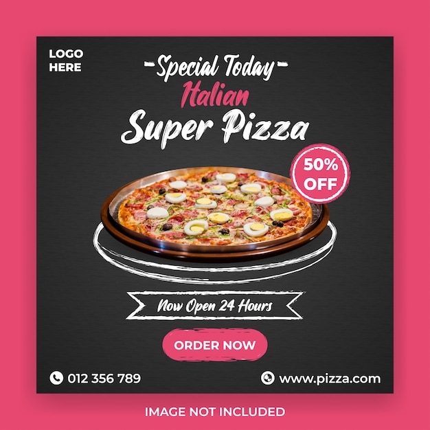 Italiaanse super pizza promotie instagram-sjabloon