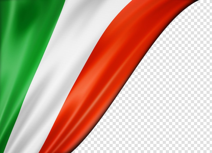 PSD italiaanse vlag geïsoleerd op witte banner