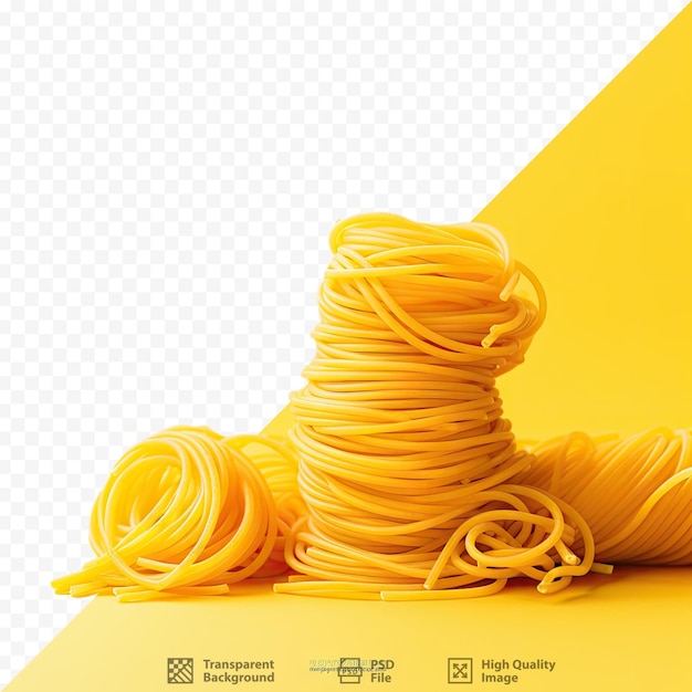 PSD spaghetti crudi di cucina italiana sullo spazio del testo di sfondo trasparente