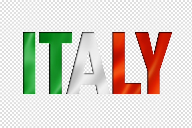 PSD イタリア国旗のテキストフォント