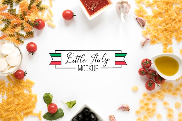 PSD mock-up di sfondo cibo italiano