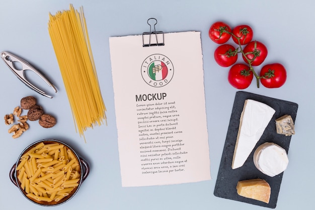 PSD italian food concept with ingredients