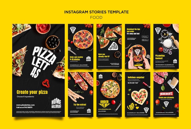 Storie di instagram di cibo italiano