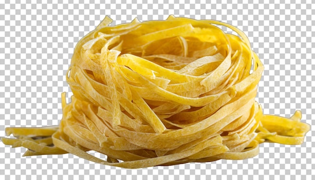 PSD italian pasta fettuccine nest isolated on a transparent background