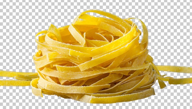 Italian pasta fettuccine nest isolated on a transparent background