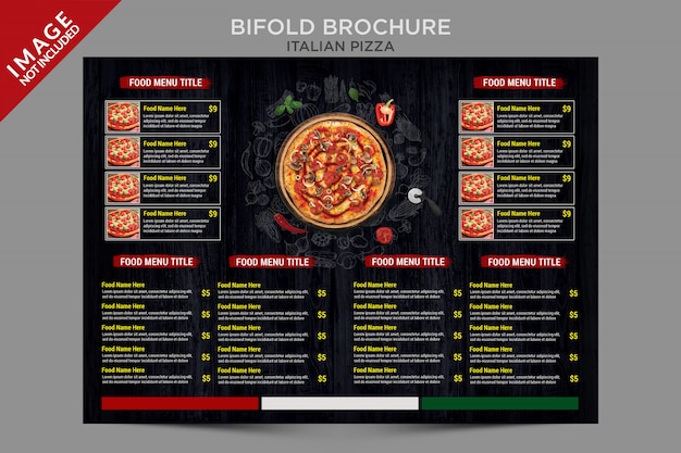 PSD italian pizza bifold brochure template series