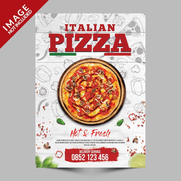 Italian pizza poster template