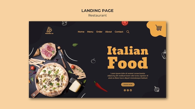 Italian restaurant landing page template