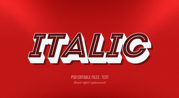 italic 3d text effect