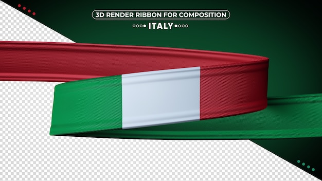 Italy 3d render ribbon for composition