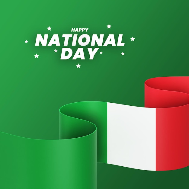 Italy flag design national independence day banner editable text and background