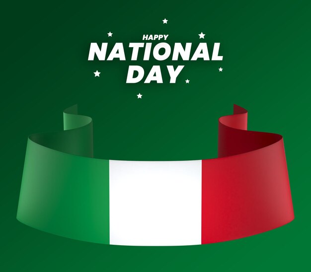 PSD elemento della bandiera dell'italia design nastro banner per la festa dell'indipendenza nazionale psd