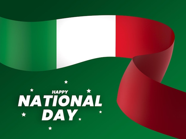 Italy flag element design national independence day banner ribbon psd