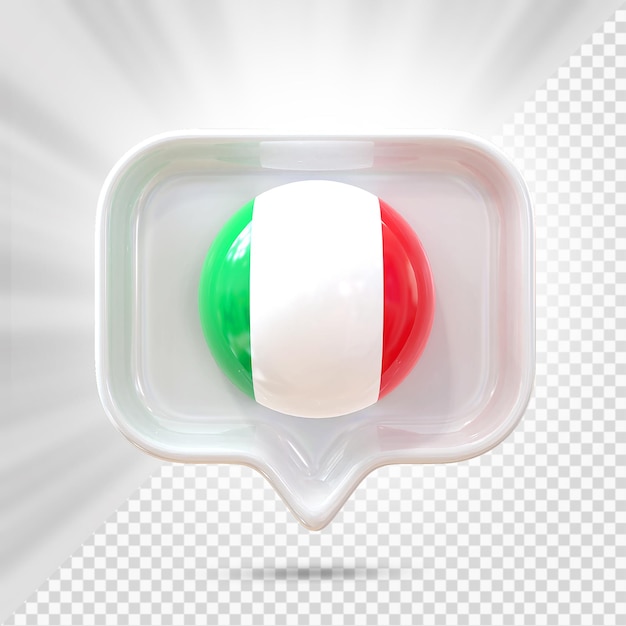 PSD 이탈리아 국기 아이콘 3d
