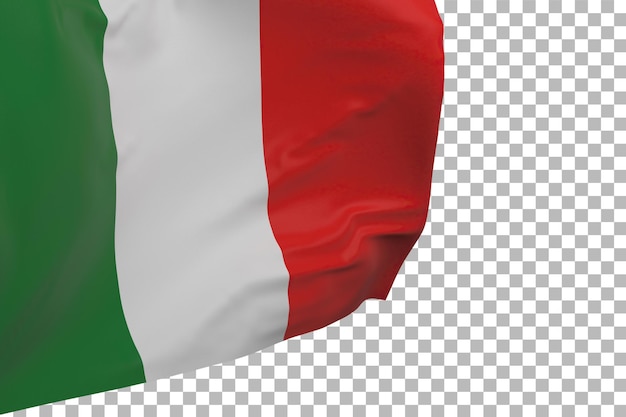 Флаг италии изолирован. размахивая знаменем. государственный флаг италии