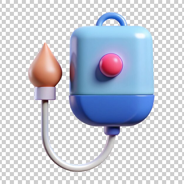 IV Drip Icon 3D Rendered Design Izolowany do użytku medycznego i opieki zdrowotnej