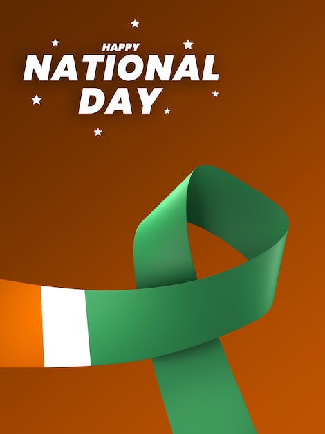 PSD ivory coast flag element design national independence day banner ribbon psd