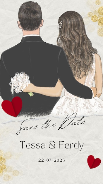 Ivory Minimal Elegant Wedding Save the Date geanimeerde Instagram-verhaal