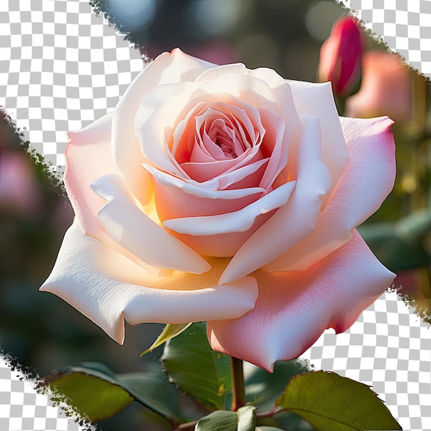 Izolowana Biała I Różowa Róża Z Przezroczystego Tła Ogrodu Róży W Oregonie