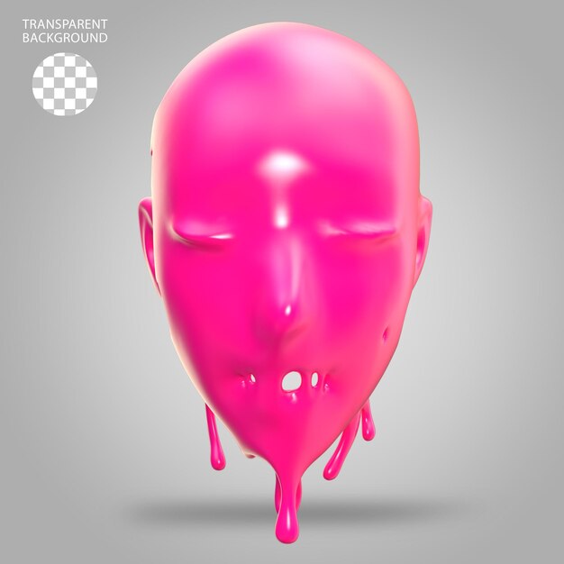 PSD izolowana ilustracja renderowana w 3d slime face mask