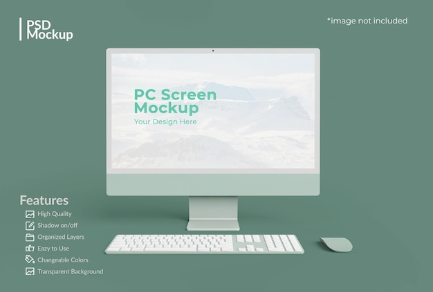 PSD izolowana nowoczesna makieta ekranu komputera