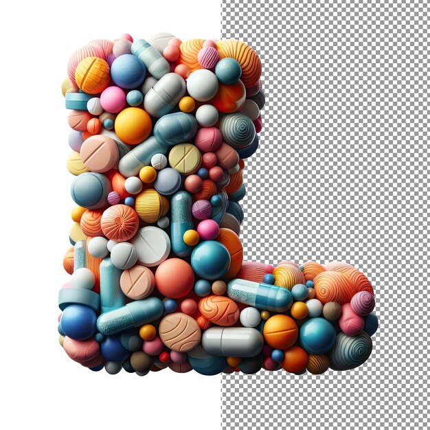 PSD izolowane 3d artistry creative letter na jasnej palecie png