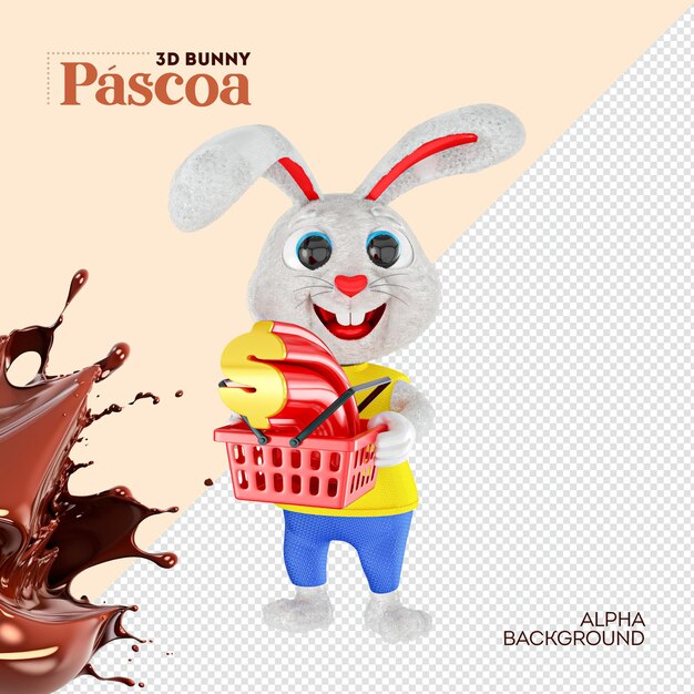 Izolowane 3d Easter Bunny Do Komponowania