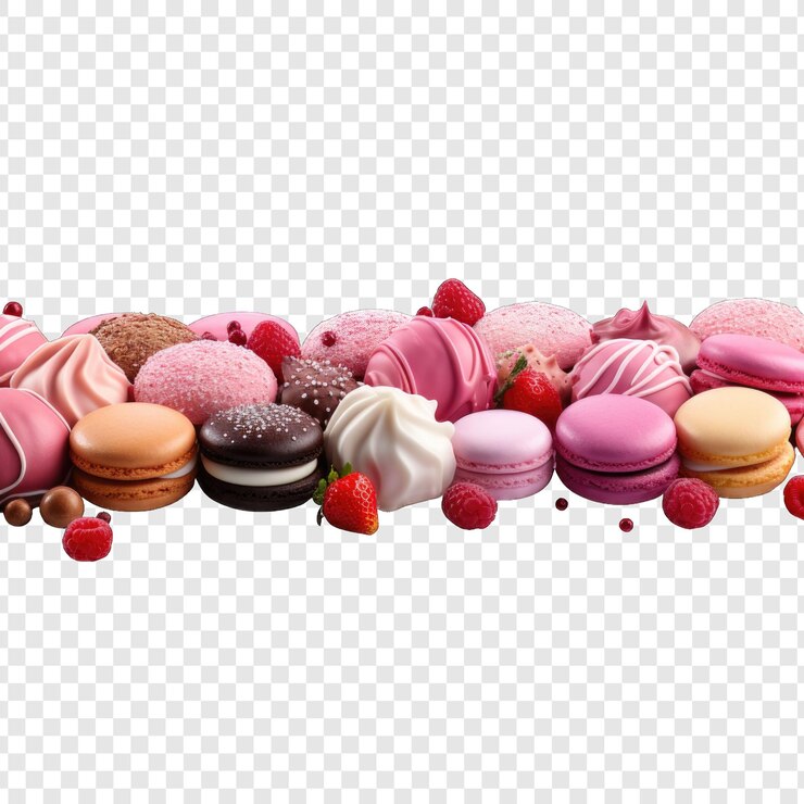 Izolowane słodycze w stylu png z białym tłem ilustracja generatywna IA