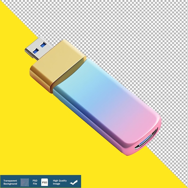 Izolowany Kolorowy Usb Stick Na Białym Przezroczystym Tle Png Psd