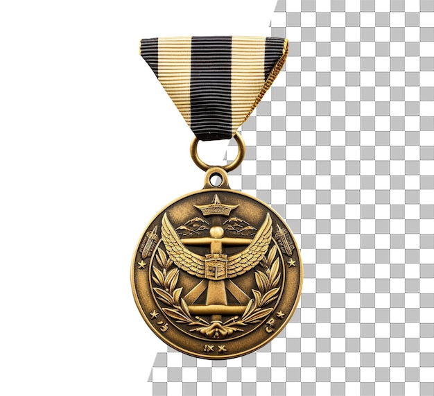 izolowany medal żołnierza, odznaka za zasługi wojskowe, obiekt z przezroczystym tłem