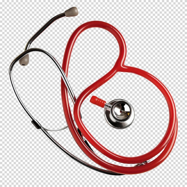 PSD izolowany png stetoskopu i serca na przezroczystym tle na światowy dzień zdrowia