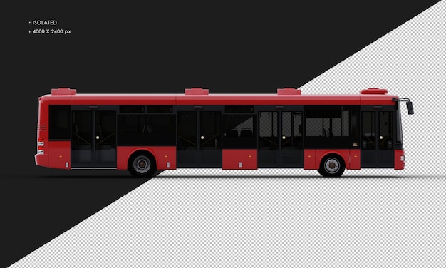 PSD izolowany realistyczny czerwony autobus z prawej strony