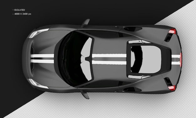 Izolowany Realistyczny Matowy Czarny Super Samochód Sportowy Twin Turbo Z Góry