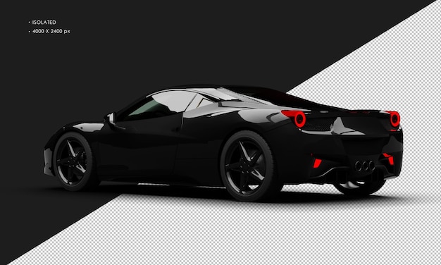 Izolowany Realistyczny Metaliczny Czarny środkowy Silnik Przedni Coupe Supercar Z Lewej Strony Z Tyłu