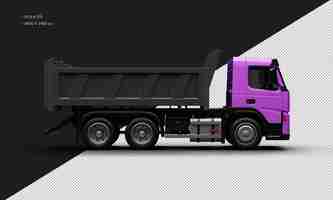 PSD izolowany realistyczny metaliczny fioletowy ciężarówka z prawej strony