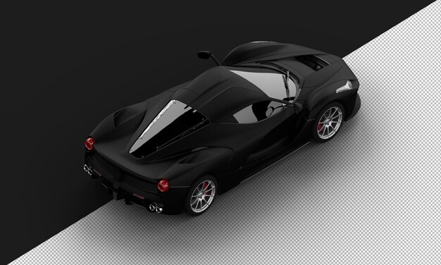 PSD izolowany realistyczny metalowy metaliczny tytanowy czarny sedan super sportowy samochód z prawego górnego widoku z tyłu