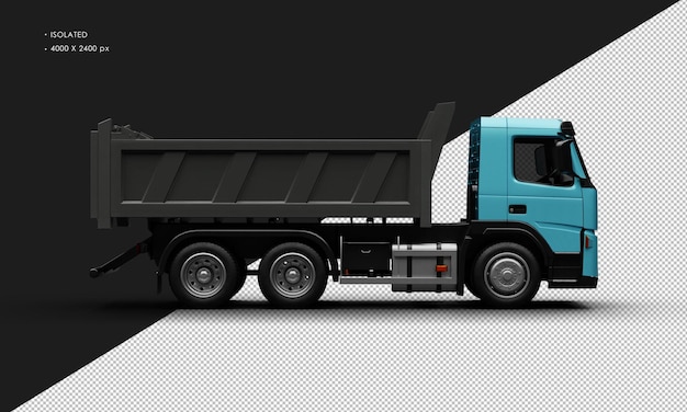 Izolowany Realistyczny Niebieski Ciężarówka Ciężarówka Z Prawej Strony