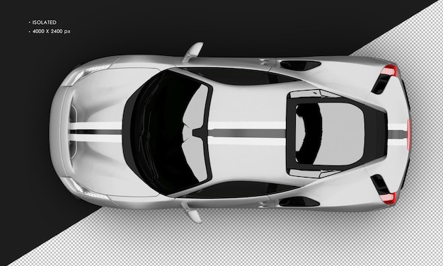 Izolowany Realistyczny Srebrno-szary Super Samochód Sportowy Twin Turbo Z Góry