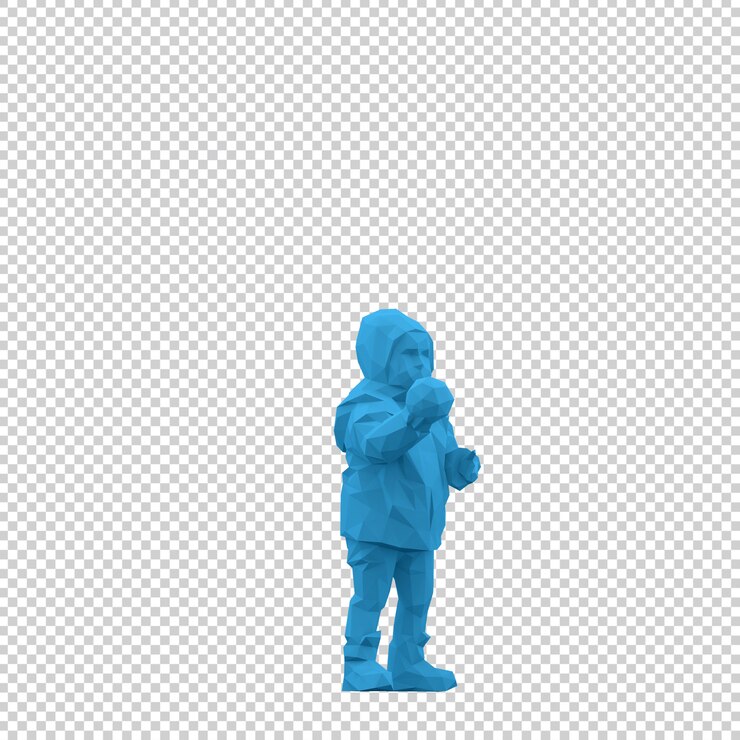 PSD i̇zometrik çocuk 3d render
