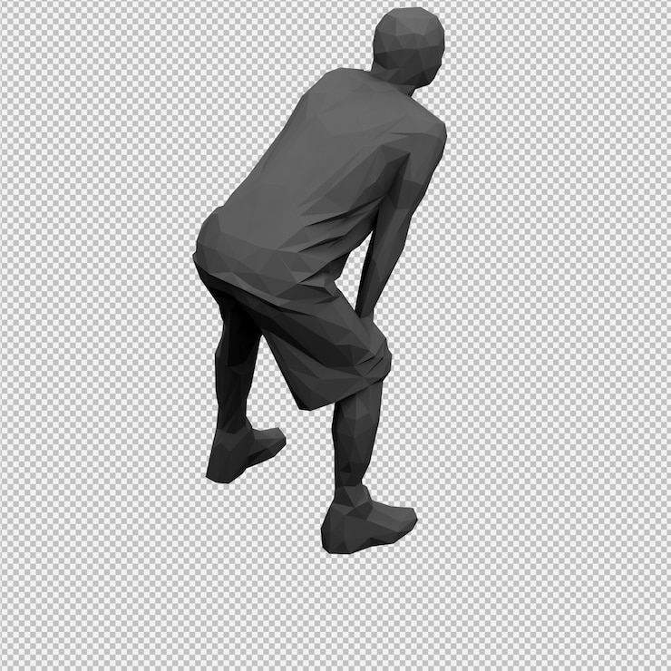 PSD i̇zometrik erkek 3d render