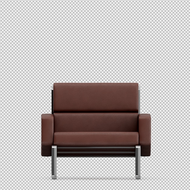 İzometrik Koltuk 3D render